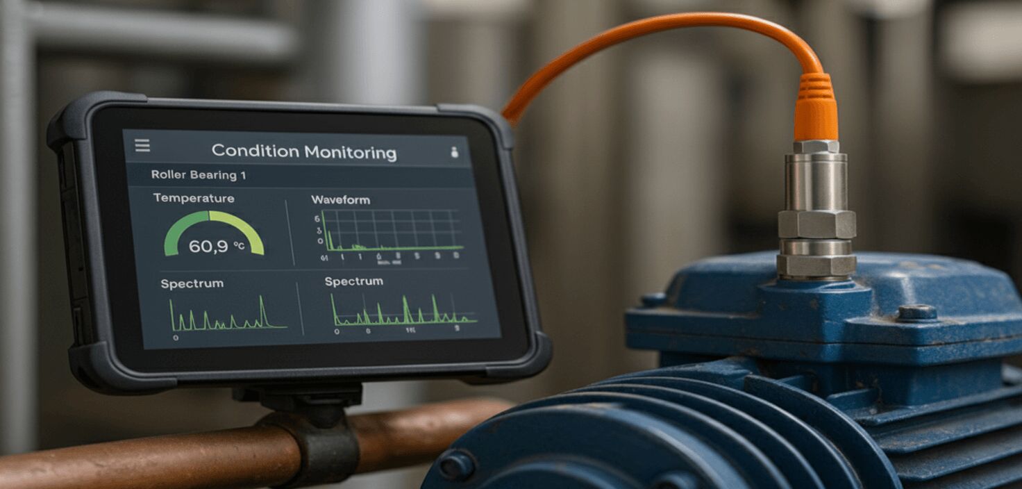 Drahtlose Vibrations- und Temperatursensoren an Industrieausrüstung